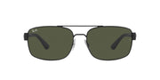 Ray-Ban RB3687 Sunglasses - Black/Green / 61 mm - 8056597625944