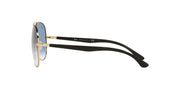 Ray-Ban Aviator RB3675 Sunglasses - Black on Gold/Clear Gradient Blue / 58 mm - 8056597432214 - Additional Image 3