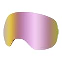 Pink gradient replacement goggle lens, small view, black trim, Lumalens