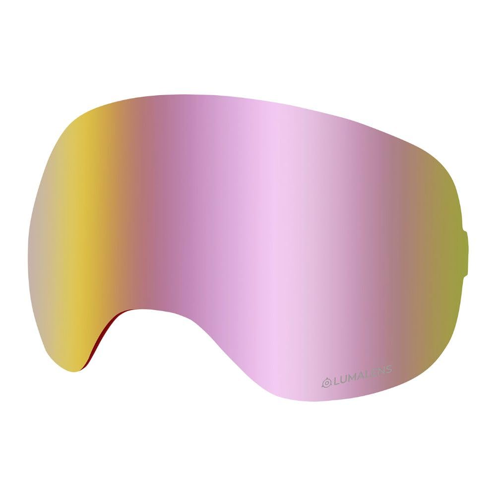 Pink-tinted replacement goggle lens with yellow-to-pink gradient, black trim