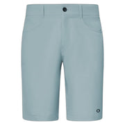 Oakley hybrid 21-inch shorts in pale blue, front with button closure and side pockets
