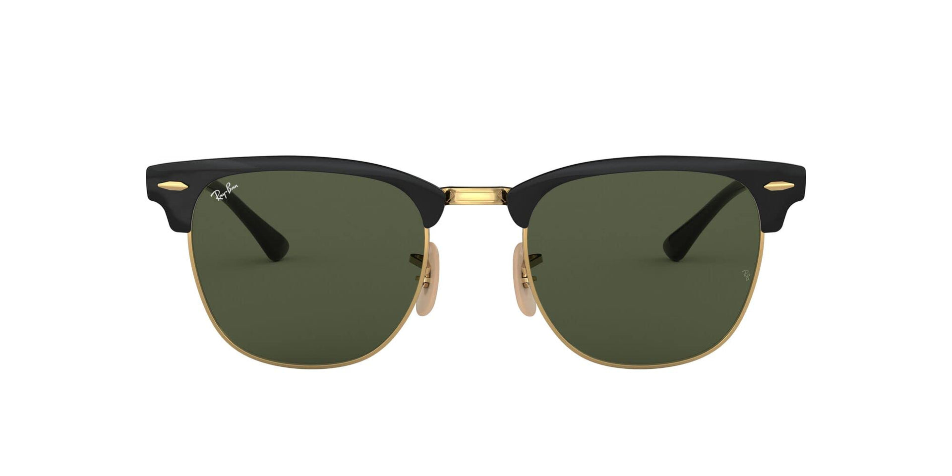 Ray-Ban Clubmaster Metal RB3716 Sunglasses - Gold Top on Black/G-15 Green / M/L - 8053672867046