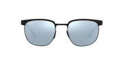 Ray-Ban RB3698M Sunglasses - Matte Black on Black/Light Green Mirrored Silver / 53 mm - 8056597645379