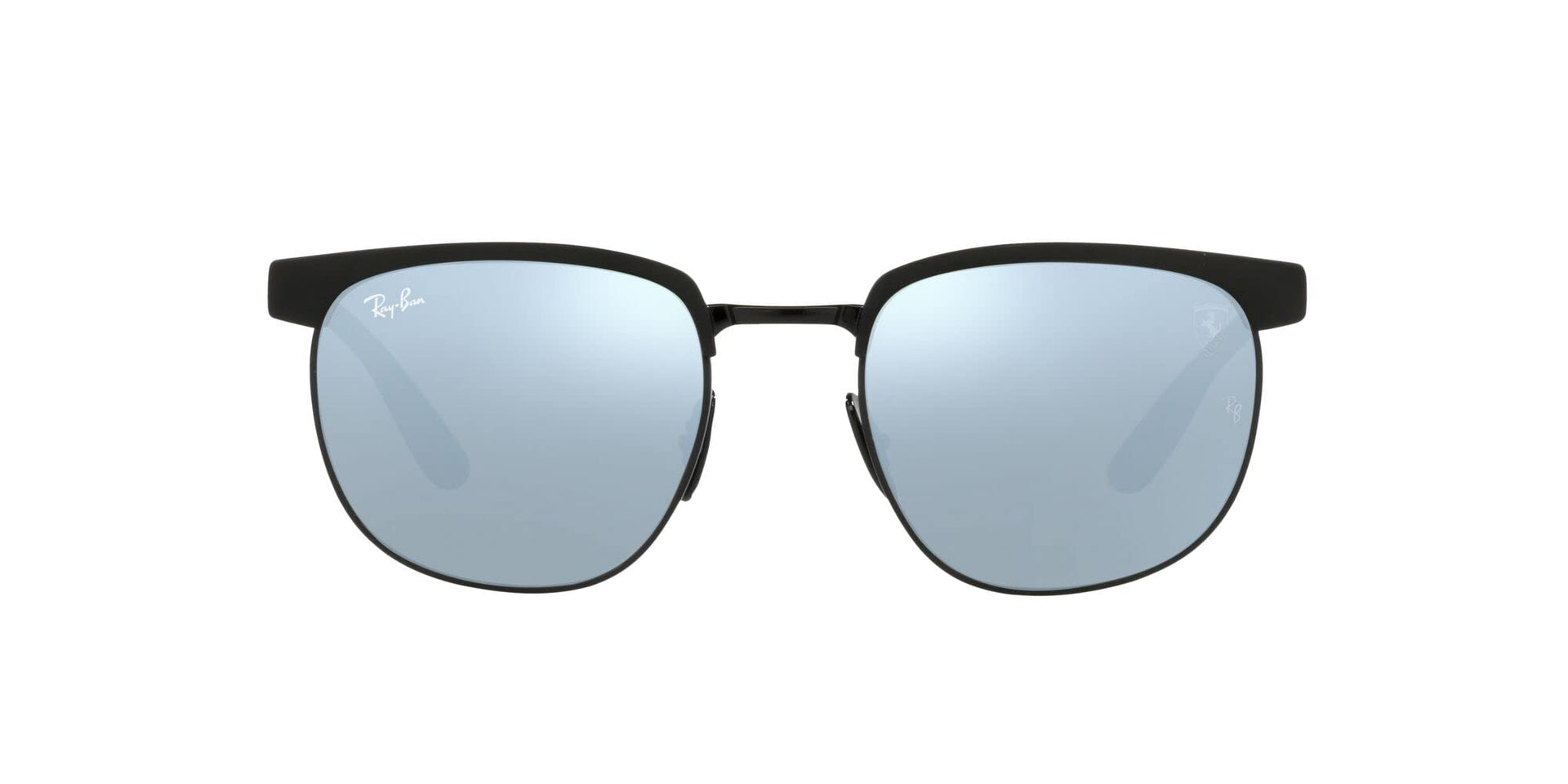 Ray-Ban RB3698M Sunglasses - Matte Black on Black/Light Green Mirrored Silver / 53 mm - 8056597645379
