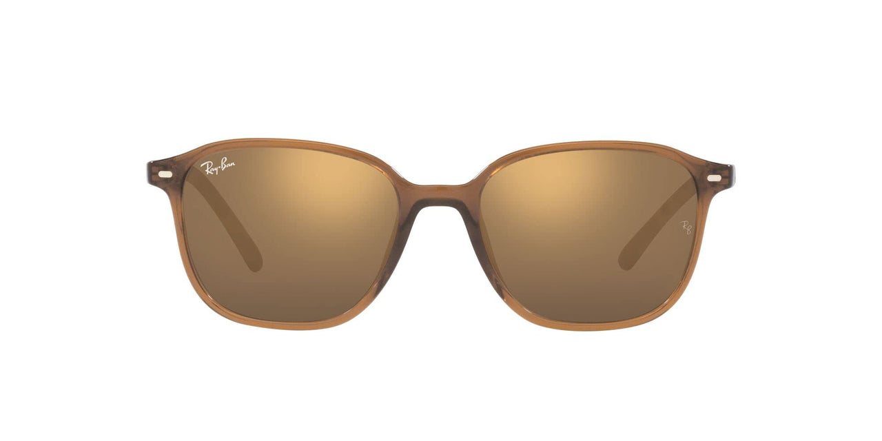Ray-Ban Leonard Low Bridge Fit RB2193F Sunglasses - Transparent Brown/Light Brown Mirrored Gold / 55 mm - 8056597759083