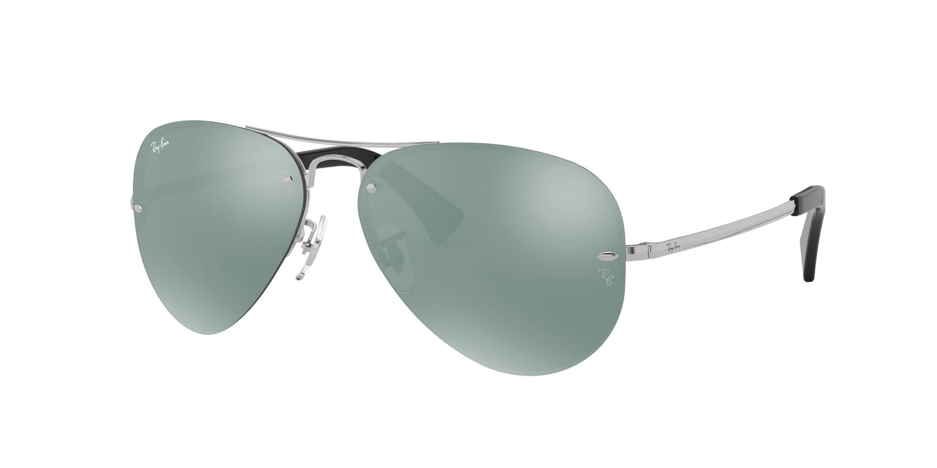 Ray-Ban Aviator RB3449 Sunglasses - Silver/Green Mirrored Silver / 59 mm - 8053672495119 - Additional Image 1