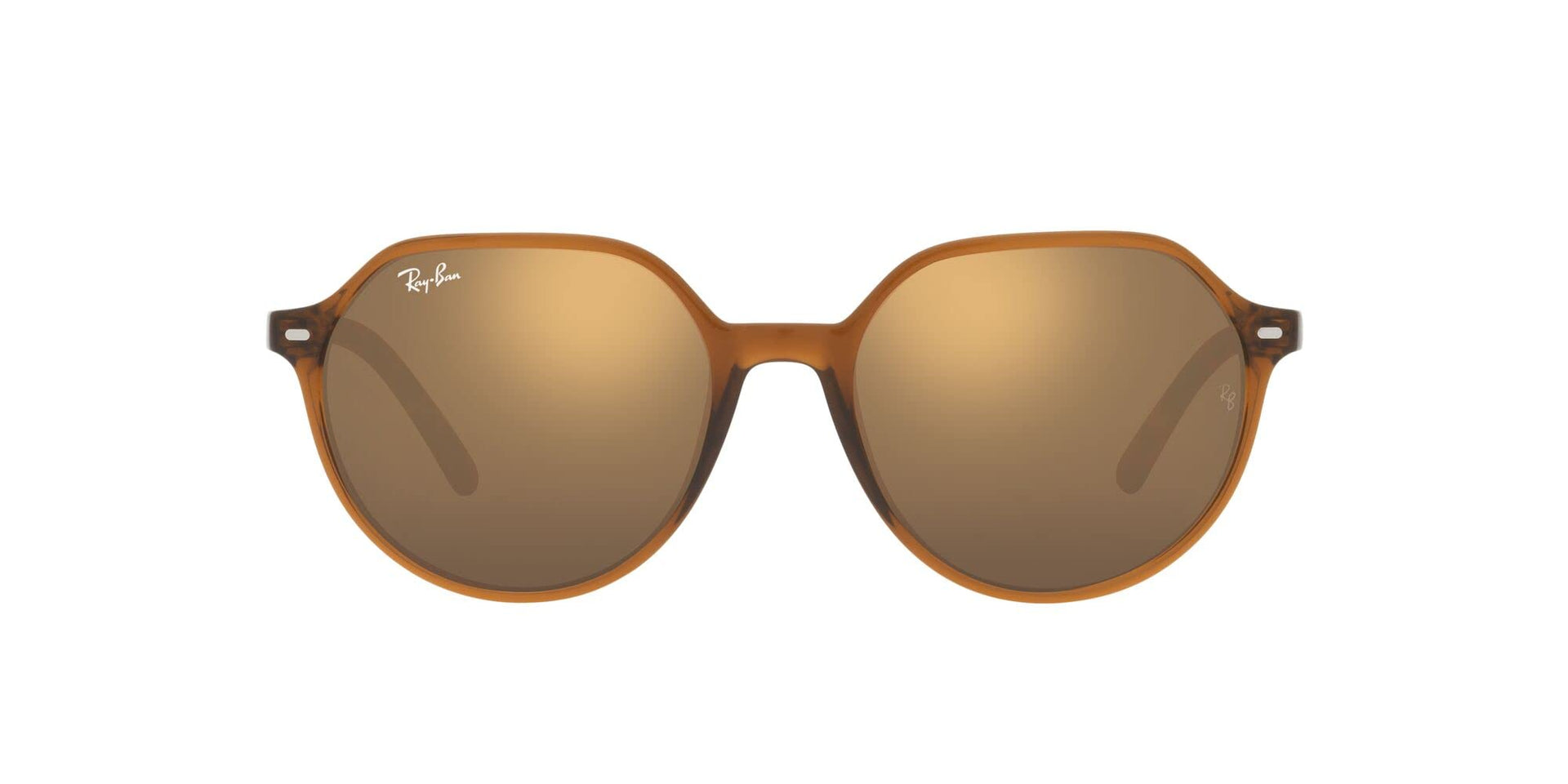 Ray-Ban Thalia RB2195 Sunglasses - Transparent Brown/Light Brown Mirrored Gold / 53 mm - 8056597759229