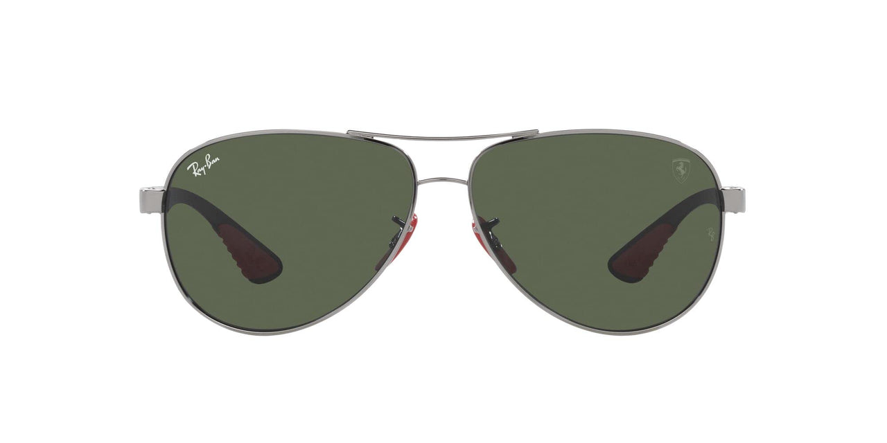 Ray-Ban Scuderia Ferrari Collection Aviator RB8331M Sunglasses - Gunmetal/Dark Green / 61 mm - 8056597853583
