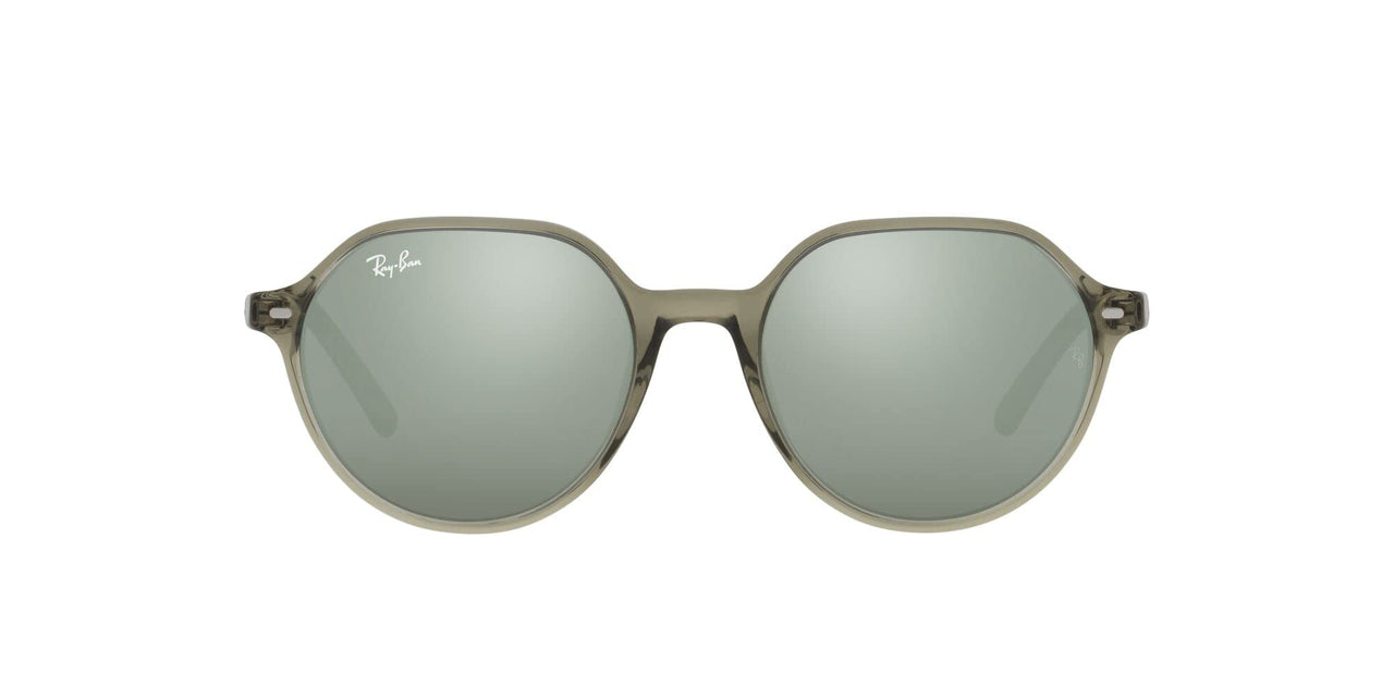 Ray-Ban Thalia Low Bridge Fit RB2195F Sunglasses - Transparent Green/Grey Mirror / 53 mm - 8056597759151