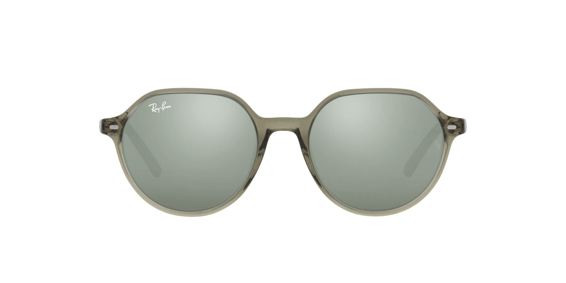 Ray-Ban Thalia Low Bridge Fit RB2195F Sunglasses - Transparent Green/Grey Mirror / 53 mm - 8056597759151