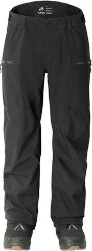 Men's black snow pants with side pockets and zip boot cuffs