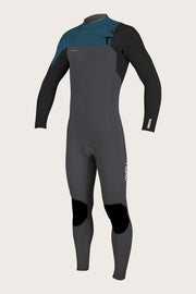 O'Neill Youth Hyperfreak 4/3+mm Chest Zip Fullsuit - GN/BLK/BLU / 10