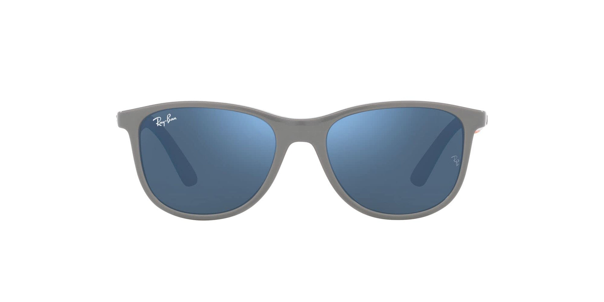 Ray-Ban RJ9077S Sunglasses - Grey on Rubber Orange/Dark Blue Mirrored Blue / 49 mm - 8056597843393