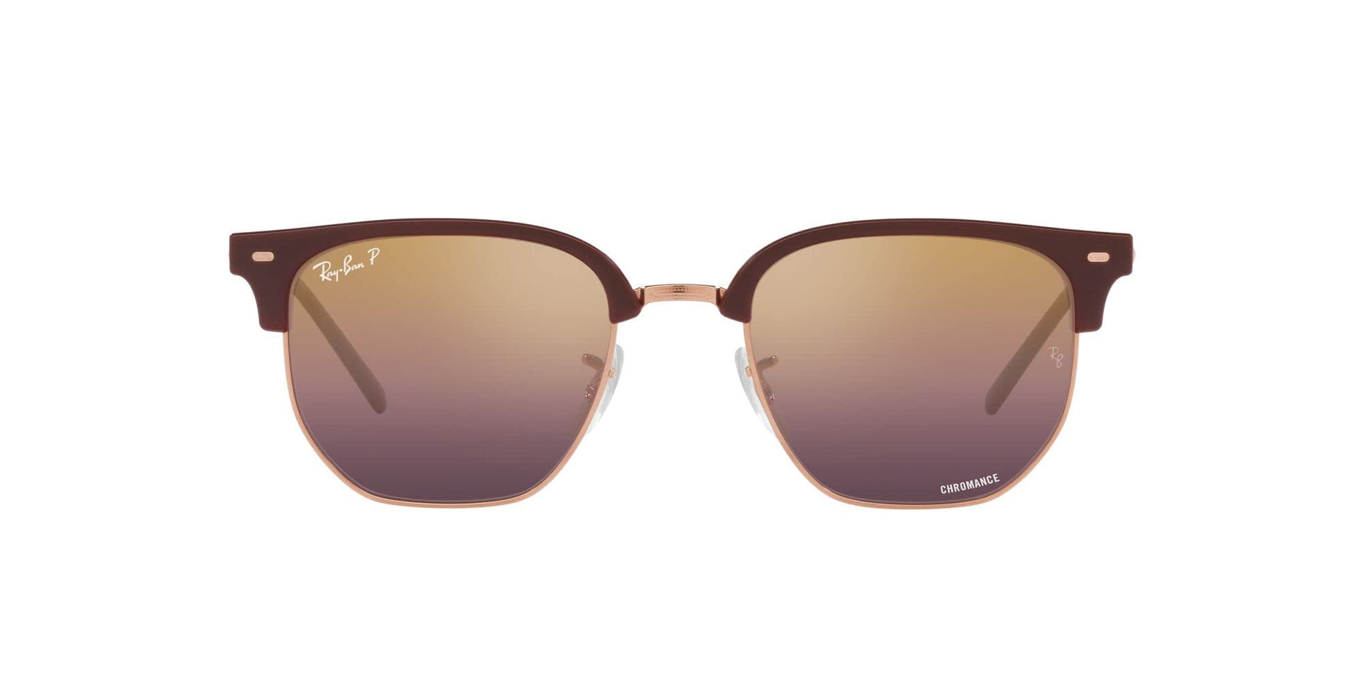 Ray-Ban New Clubmaster RB4416 Sunglasses - Bordeaux on Rose Gold / Gold/Red / Large - Variant 2 - 8056597721370