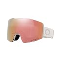 White snow goggles with pink mirrored lens