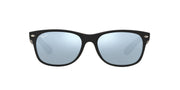 Ray-Ban New Wayfarer RB2132 Sunglasses - Rubber Black/Light Green Mirrored Silver / 55 mm - 8053672394405
