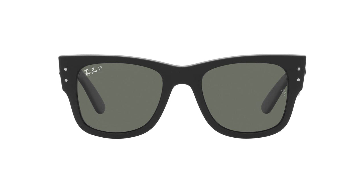 Ray-Ban Mega Wayfarer Low Bridge Fit RB0840SF Sunglasses - Black/Green Polarized / 52 mm - 8056597726283