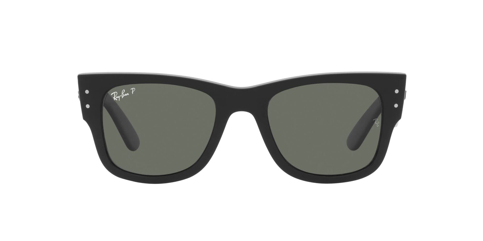 Ray-Ban Mega Wayfarer Low Bridge Fit RB0840SF Sunglasses - Black/Green Polarized / 52 mm - 8056597726283