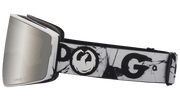 PXV2 snow goggles with white-and-black strap and silver reflective lens