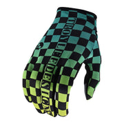 Riding glove by Troy Lee Designs, green/black checker pattern
