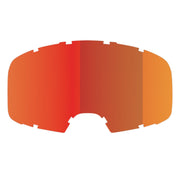 Crimson mirror injection lens with curved shield cutout