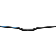 Black bicycle handlebar with slight blue stripe on left end