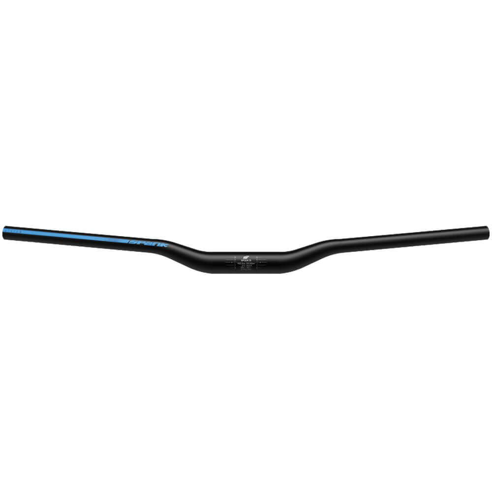 Black bicycle handlebar with slight blue stripe on left end