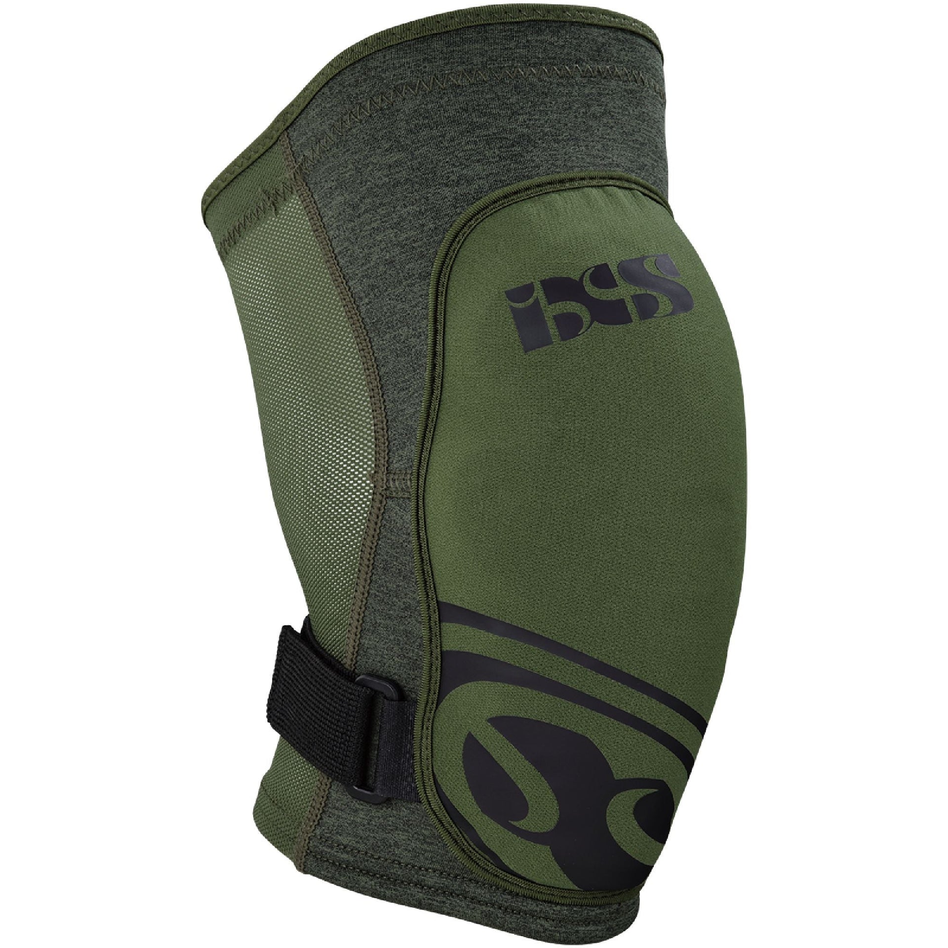 Olive elastic elbow guard with bds logo and Velcro strap