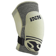 Gray and light camel elbow guard with bds logo and Velcro strap