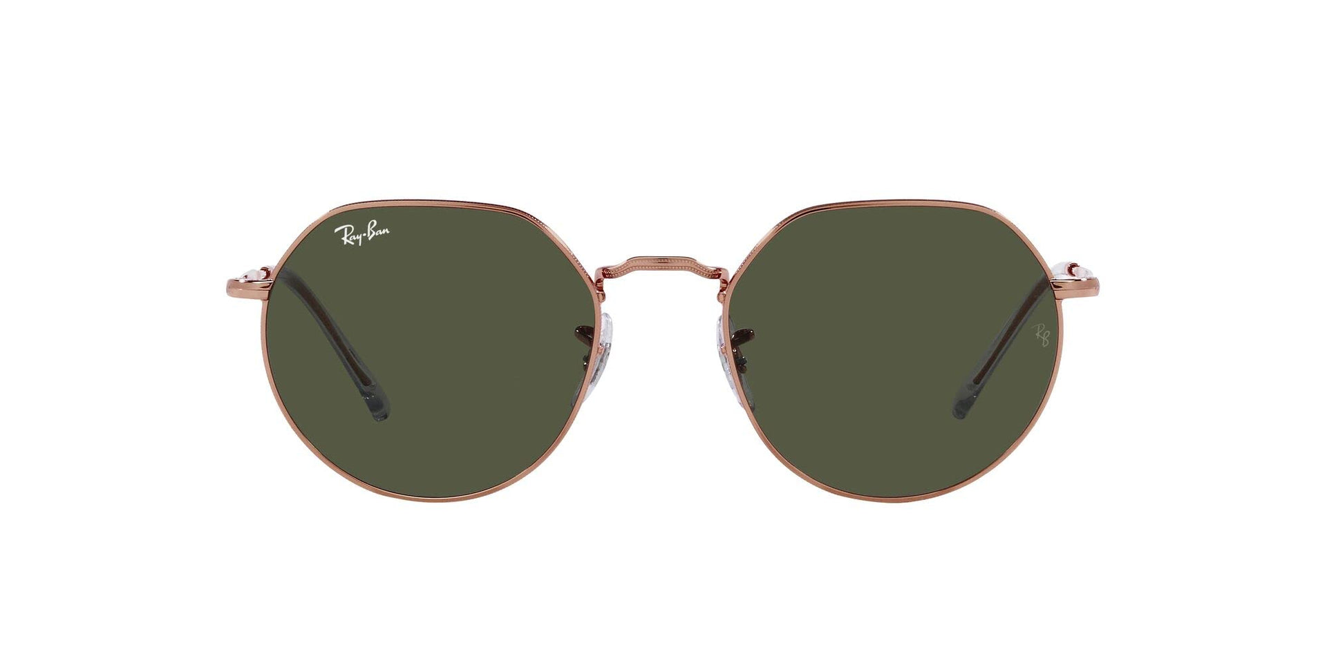 Ray-Ban Jack RB3565 Sunglasses - Rose Gold/Green / 55 mm - 8056597891813