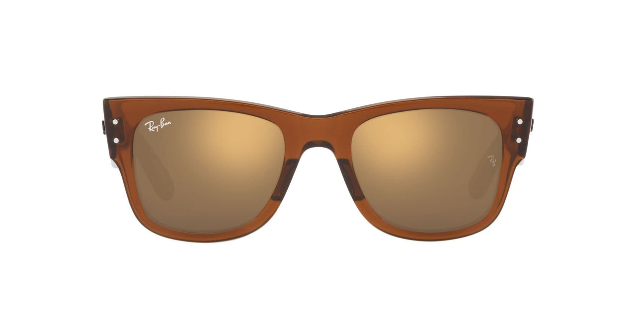 Ray-Ban RB0840S Mega Wayfarer Sunglasses - Transparent Brown/Light Brown Mirrored Gold / 51 mm - 8056597720649