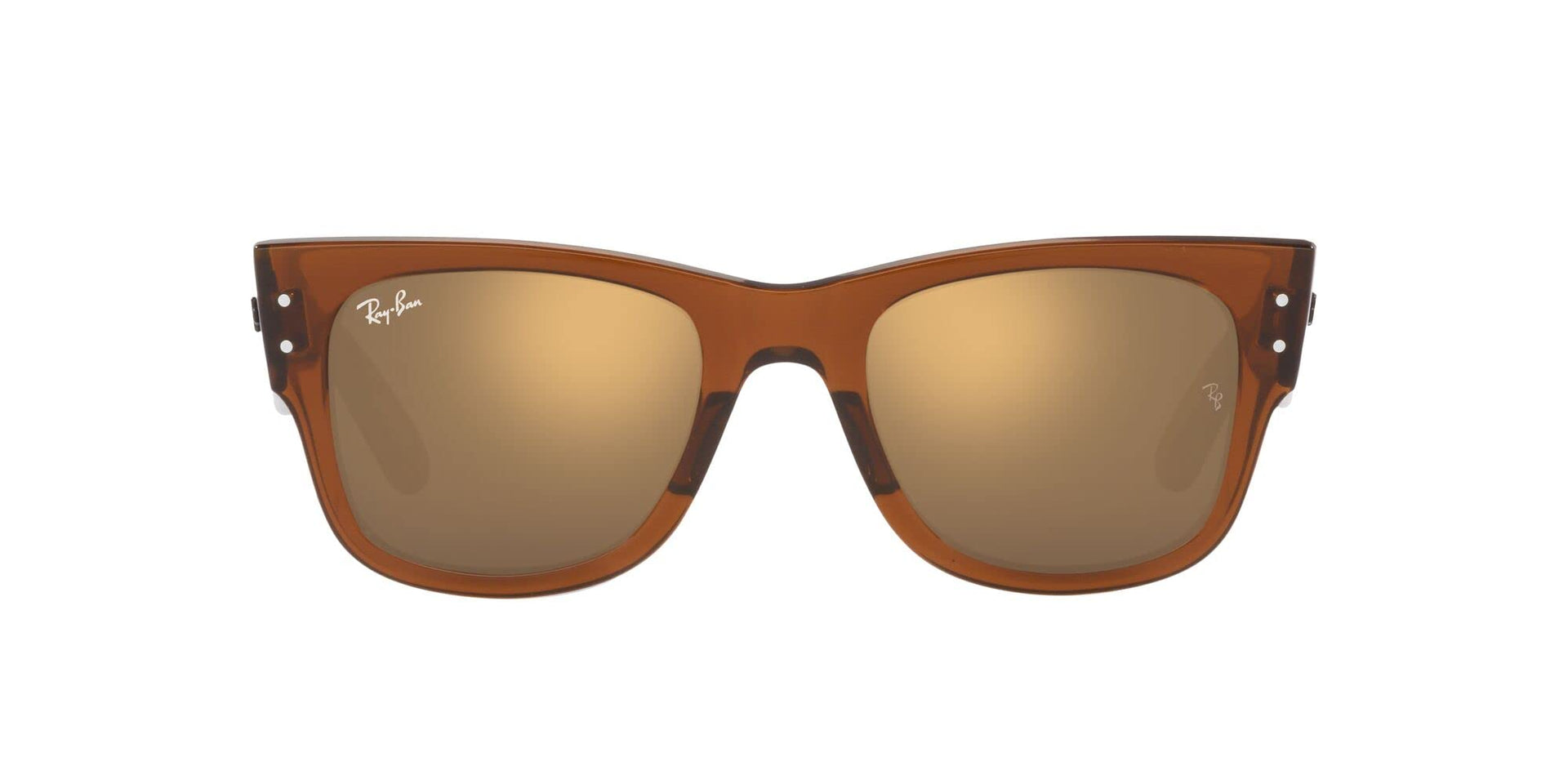 Ray-Ban RB0840S Mega Wayfarer Sunglasses - Transparent Brown/Light Brown Mirrored Gold / 51 mm - 8056597720649