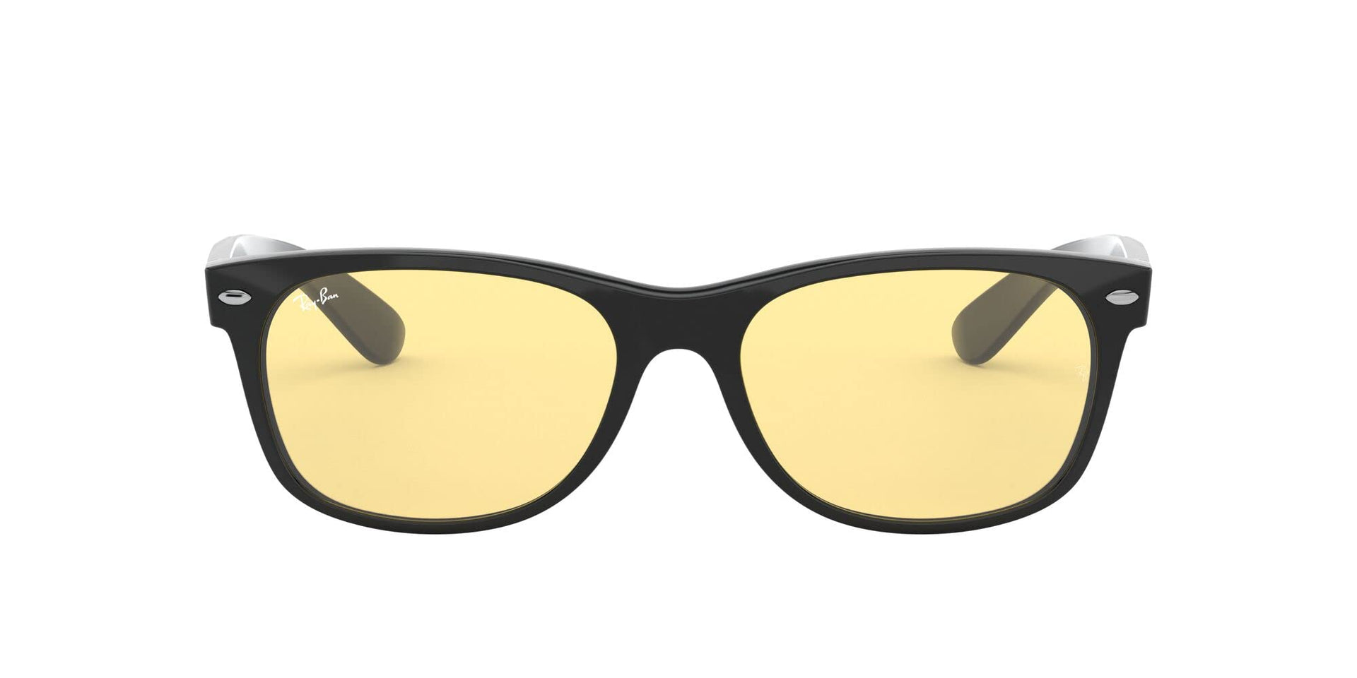 Ray-Ban New Wayfarer Low Bridge Fit RB2132F Sunglasses - Black/Yellow / 55 mm - 8056597147293