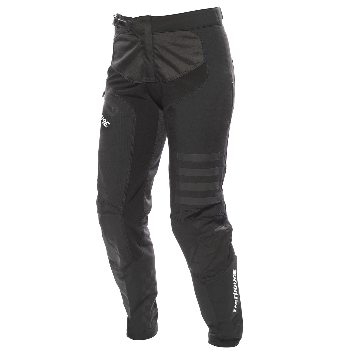 Women's black riding pants with reflective knee panels