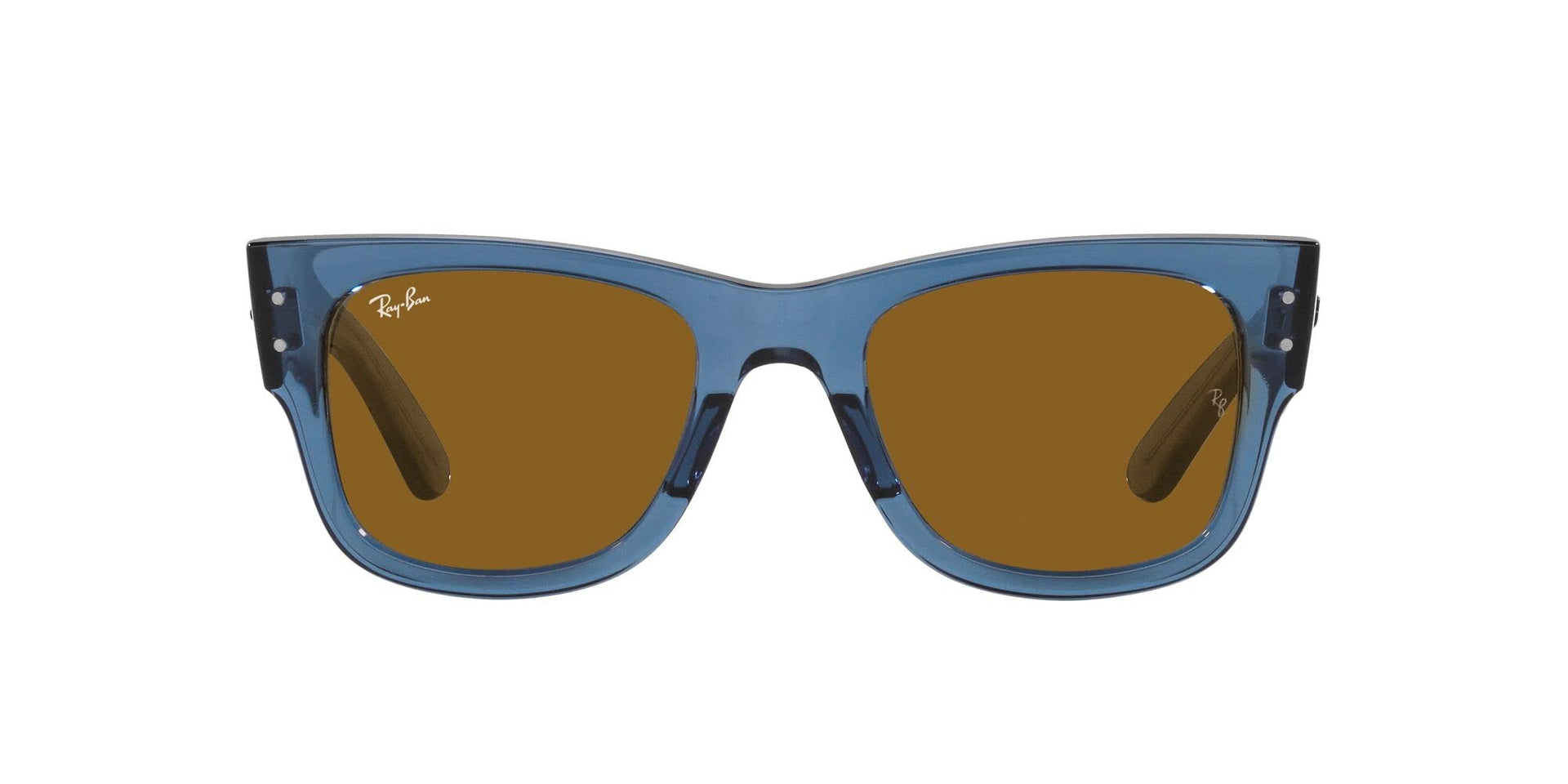 Ray-Ban Mega Wayfarer RB0840S Sunglasses - Transparent Blue/Brown / 51 mm - 8056597856409