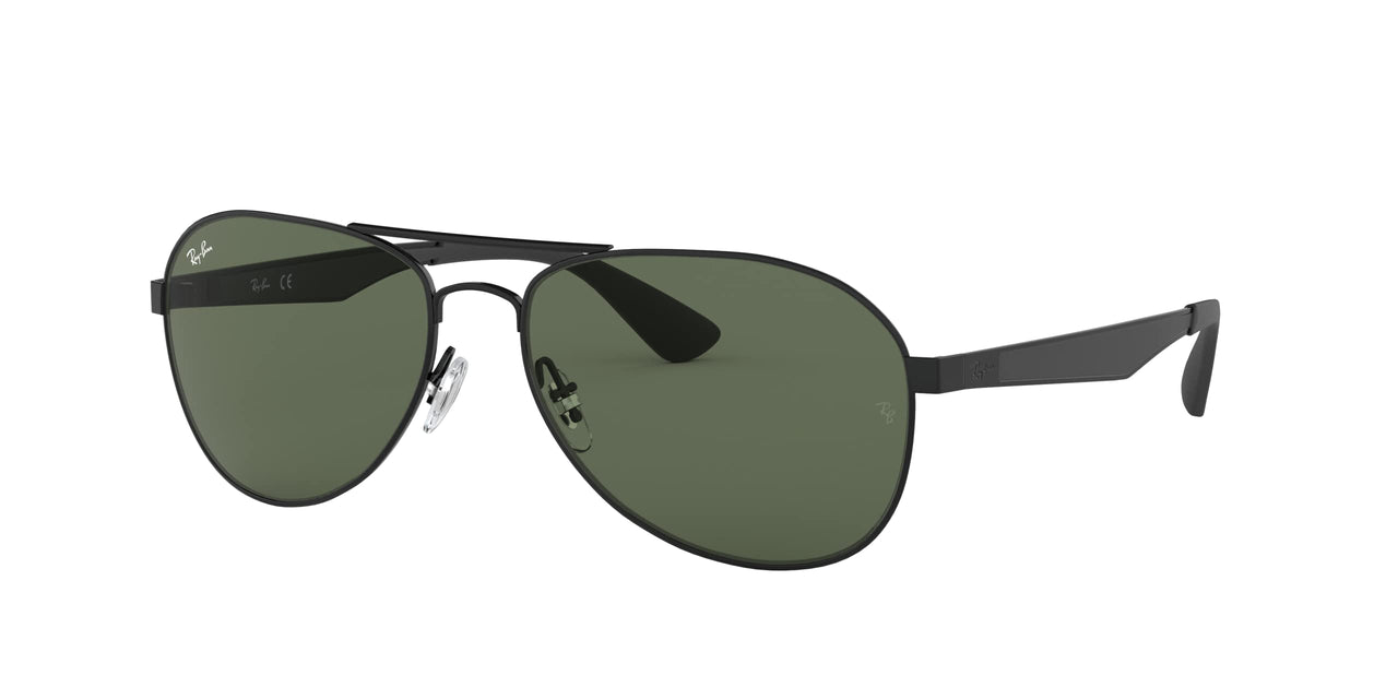 Ray-Ban Aviator RB3549 Sunglasses - Matte Black/Dark Green / 61 mm - 8053672671070