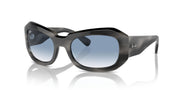 Ray-Ban Beate RB2212 Sunglasses - Striped Grey/Clear Gradient Blue / 56 mm - X0045V8BRZ - Additional Image 1