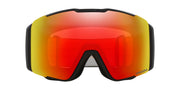 Oakley Line Miner Pro snow goggles, black frame and red orange Prizm lens