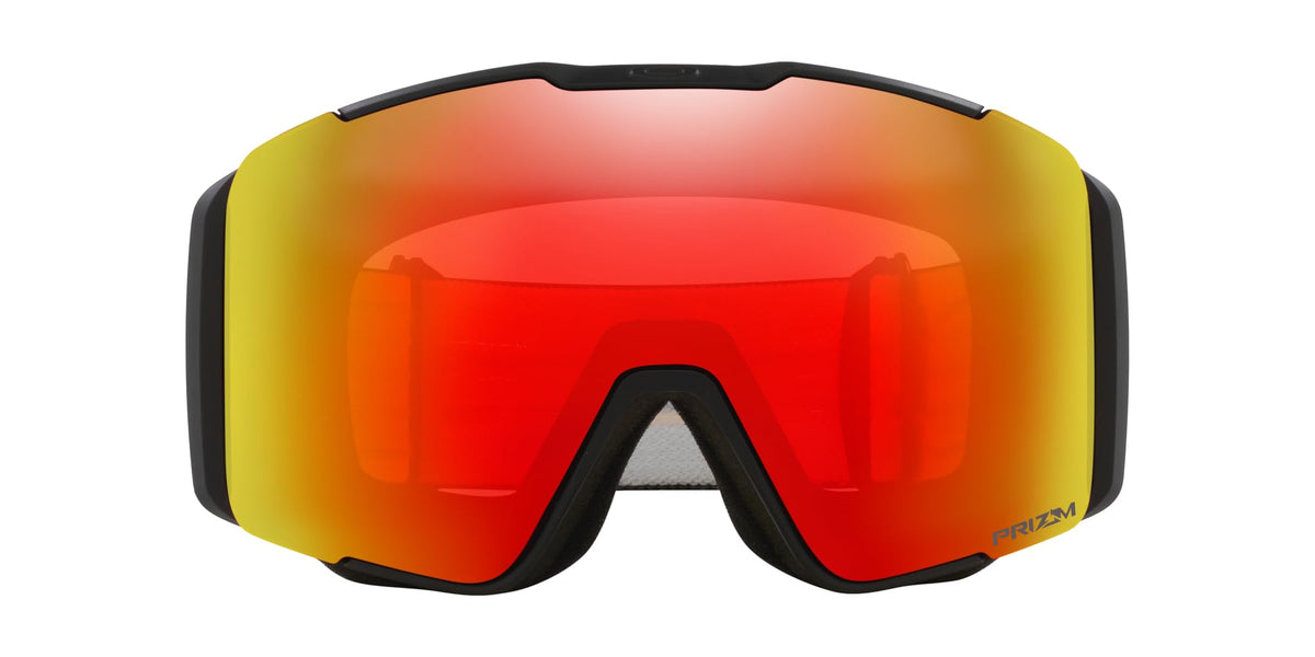 Oakley Line Miner Pro snow goggles, black frame and red orange Prizm lens