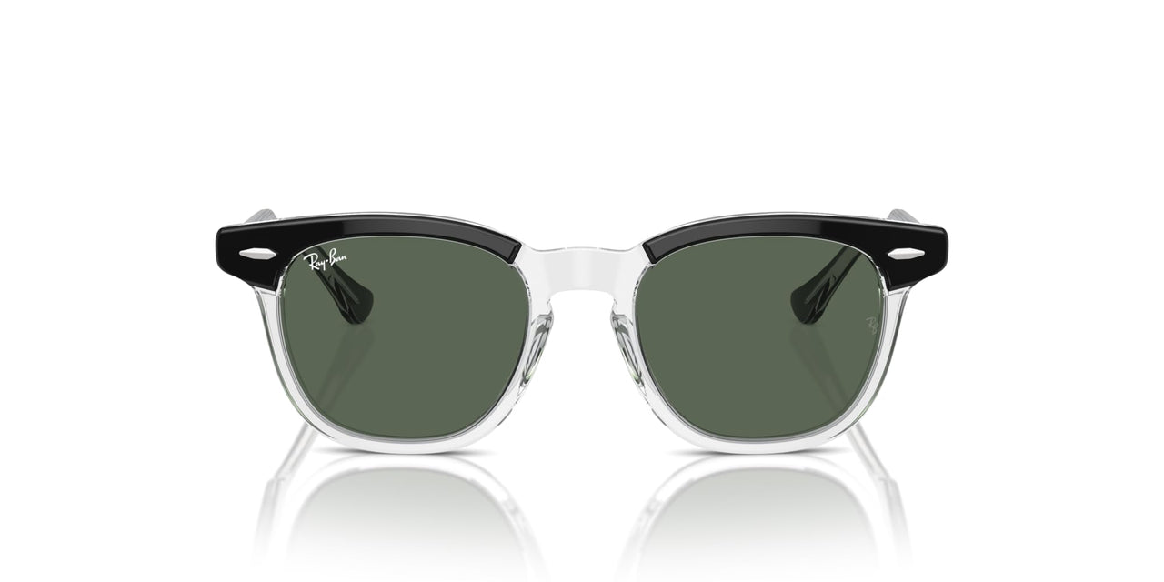 Ray-Ban RJ9098S Sunglasses - Black on Transparent/Dark Green / 45 mm - 8056262047156