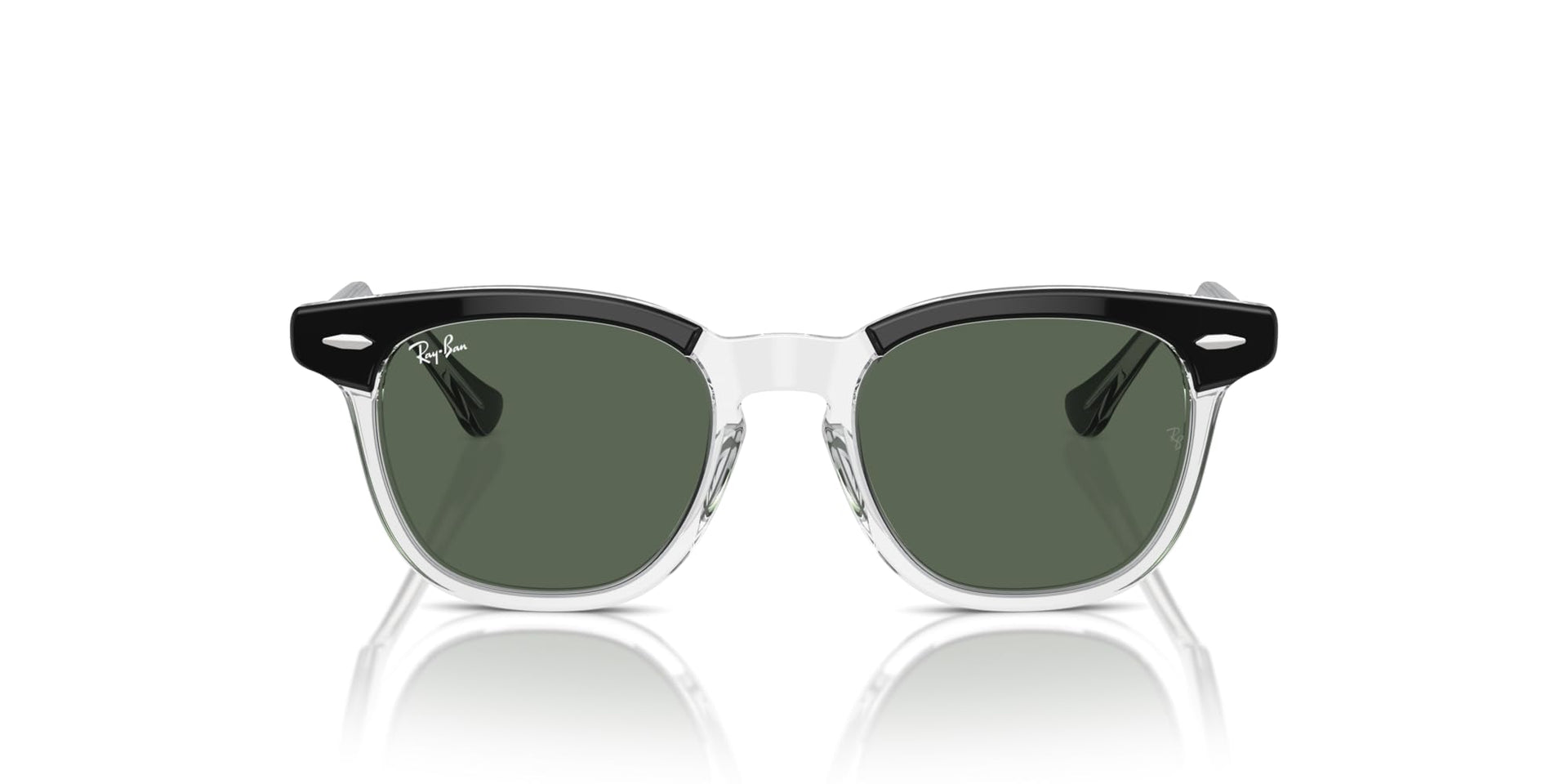 Ray-Ban RJ9098S Sunglasses - Black on Transparent/Dark Green / 45 mm - 8056262047156
