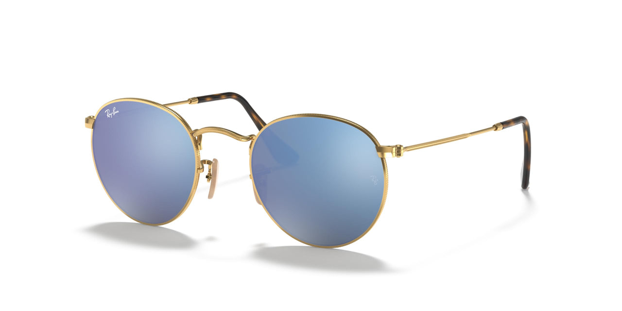 Ray-Ban RB3447N Sunglasses - Gold/Light Blue Flash / 50 mm - 8053672611441
