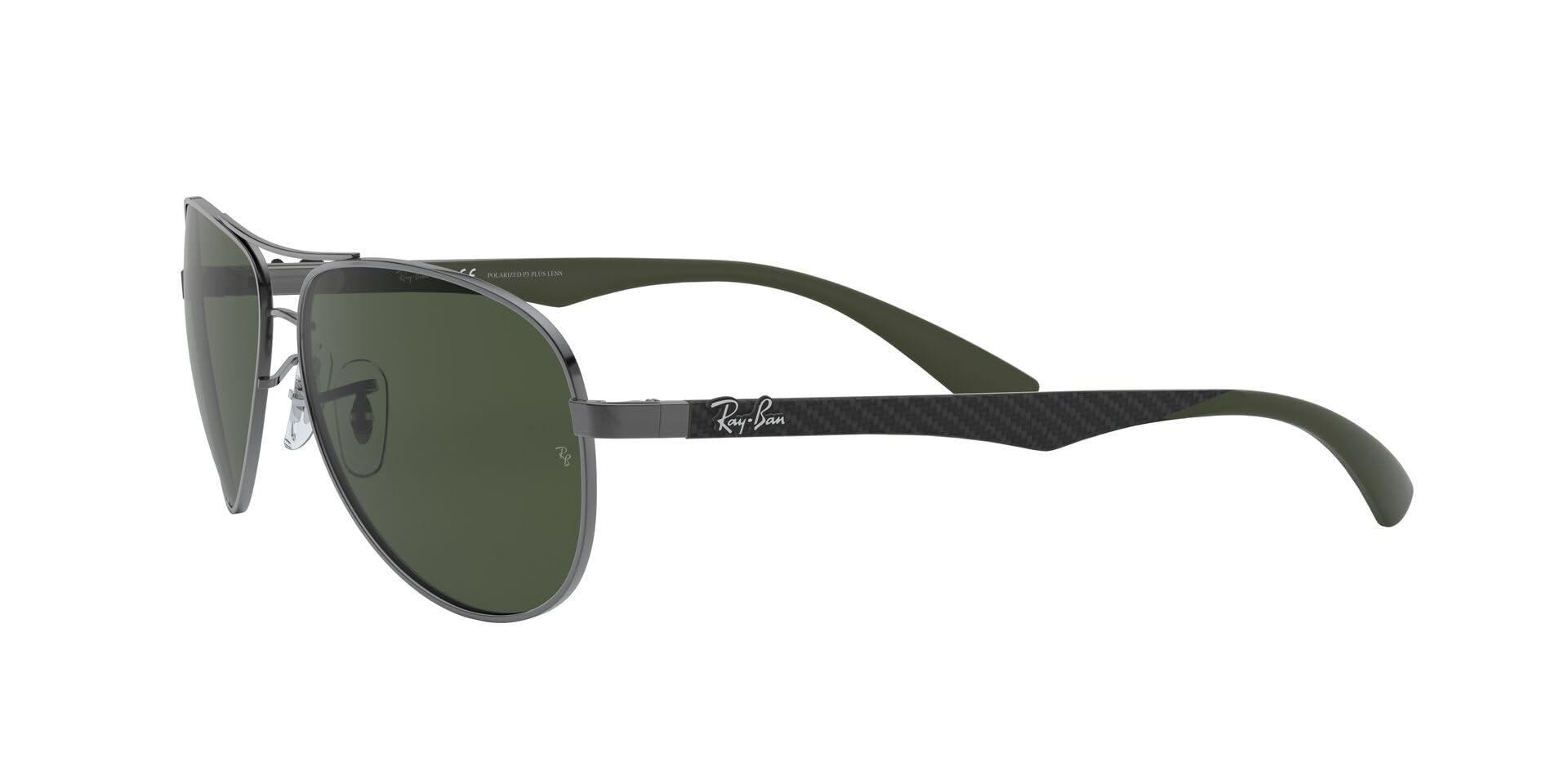 Ray-Ban Carbon Fiber Aviator RB8313 Sunglasses - Gunmetal/Polarized Dark Green / 61 mm (X002P8GUHX) - X002P8GUHX - Additional Image 4