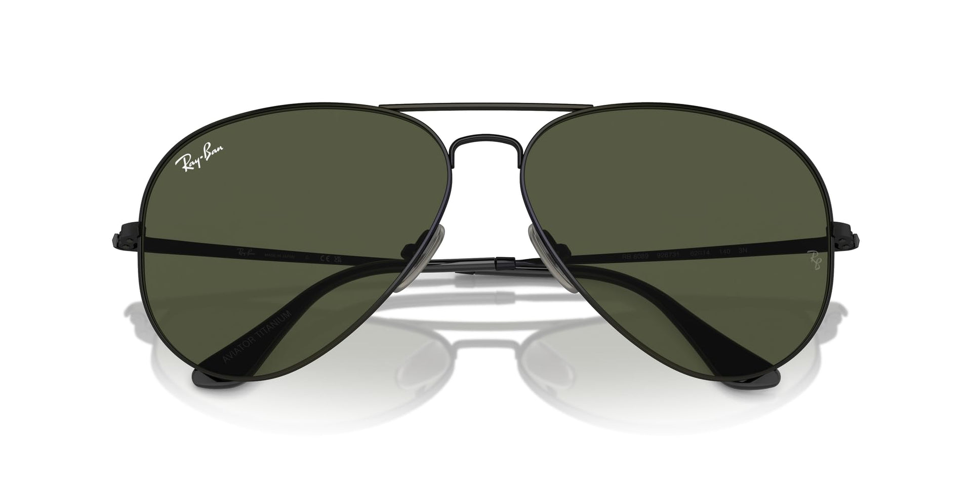 Ray-Ban Aviator Titanium RB8089 Sunglasses - Black/Green / 58 mm (X0045V8CAL) - X0045V8CAL - Additional Image 4