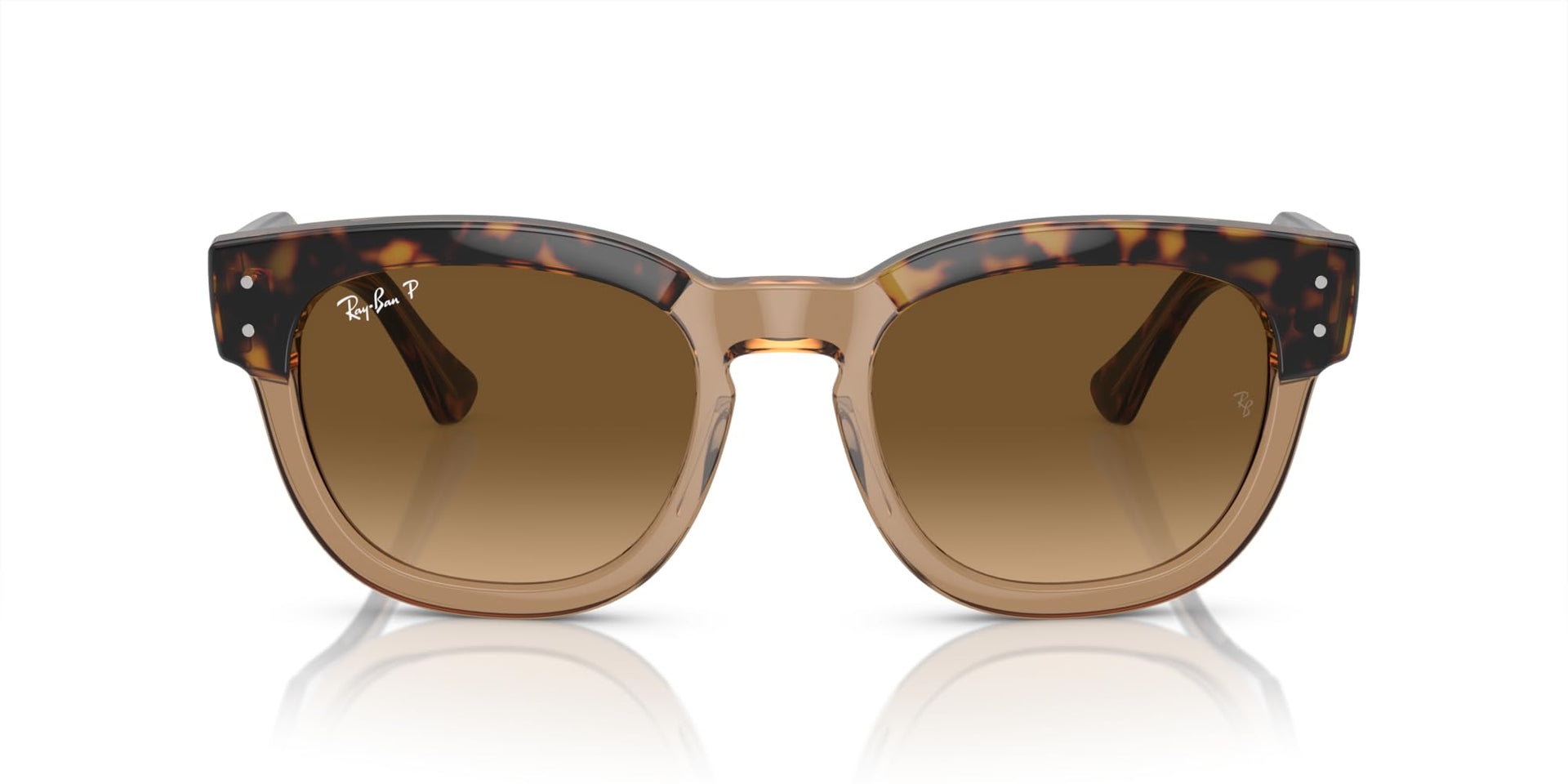 Ray-Ban Mega Hawkeye RB0298SF Sunglasses - Havana on Transparent Brown/Brown Gradient Polarized / 53 mm - 8056597957519