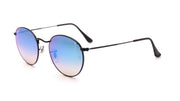 Ray-Ban Metal Glasses RB3447 Sunglasses - Ray-Ban RB3447 Round Metal Sunglasses Shiny Black w/Blue Mirror (002/4O) 3447 0024O 50mm A - 8053672561531