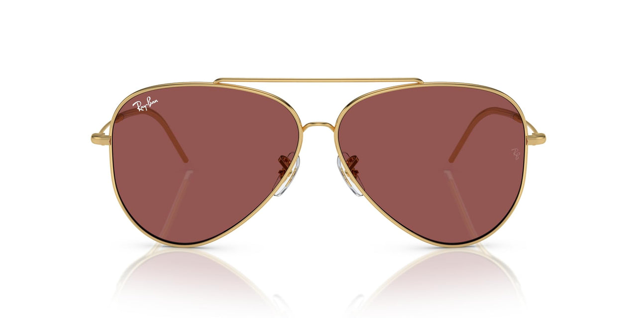 Ray-Ban Aviator Reverse RBR0101S Sunglasses - Gold/Dark Violet / 59 mm - 8056262096628