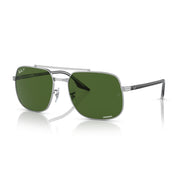 Ray-Ban RB3699 Sunglasses - Silver/Dark Green Polarized / 59 mm - 8056597719582