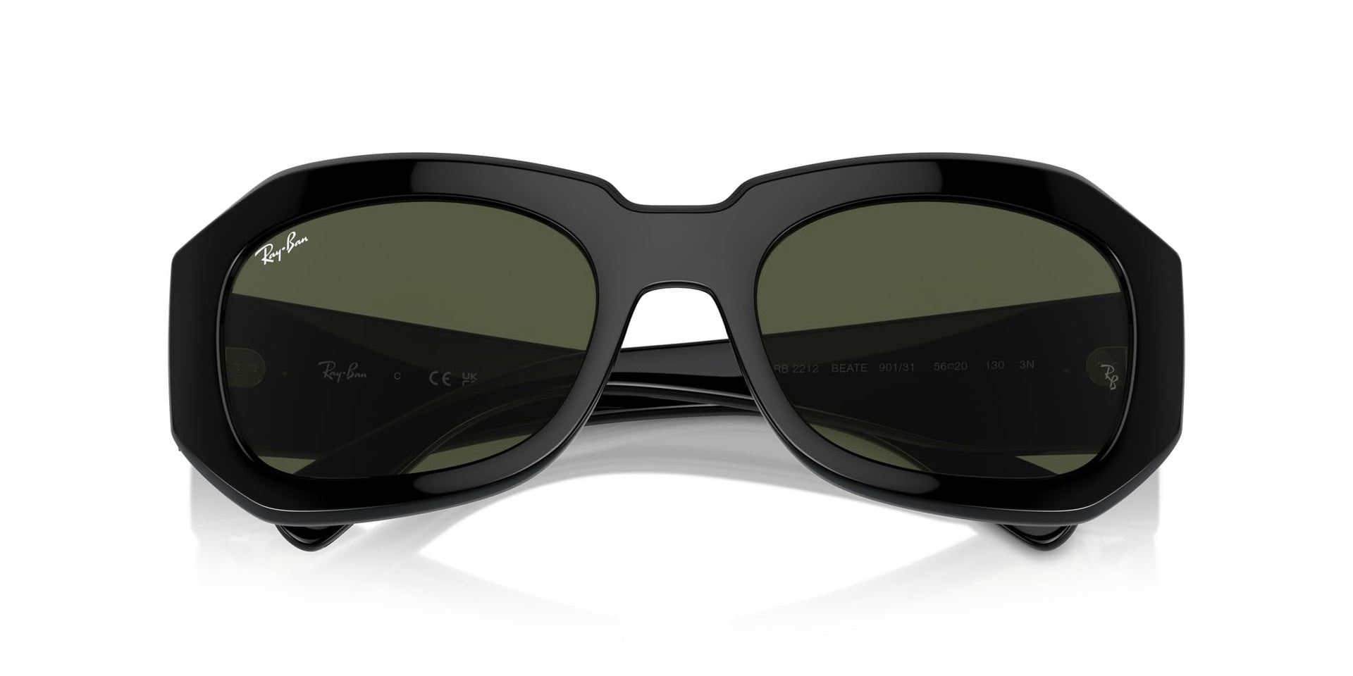 Ray-Ban Beate RB2212 Sunglasses - Black/Green / 56 mm (X0045V87JH) - X0045V87JH - Additional Image 4