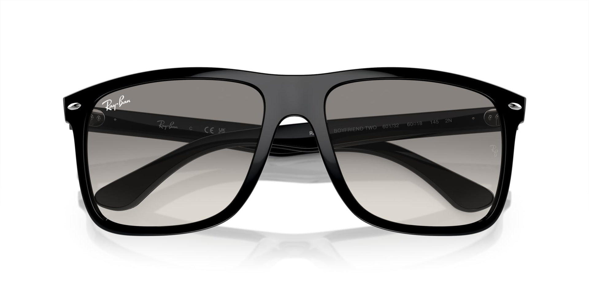 Ray-Ban Boyfriend Two RB4547 Sunglasses - Black/Clear Gradient Grey / 60 mm - 8056597939348 - Additional Image 4